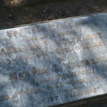 WOLFAARDT Abraham P. 1861-1927 &amp; Martha E. SWANEPOEL 1868-1937