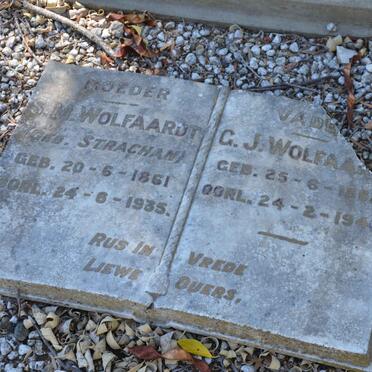 WOLFAARDT G.J. 1862-1940 &amp; S.M. STRACHAN 1861-1935