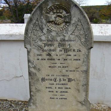 WET Pieter Daniel Jacobus, de -1902 &amp; Maria E.J. CILLIERS -1929