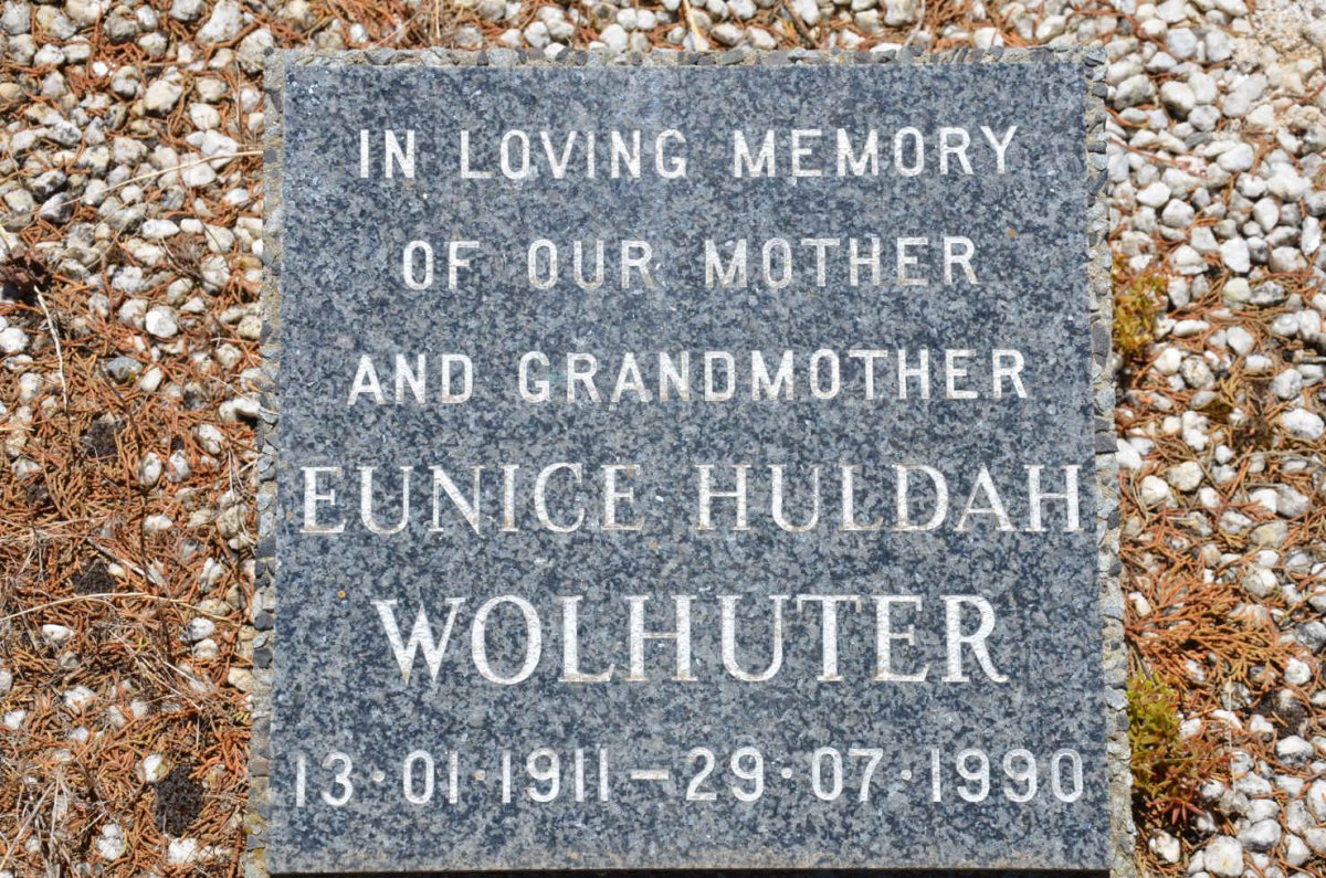 WOLHUTER George Henry 1912-1967 &amp; Eunice Huldah 1911-1990