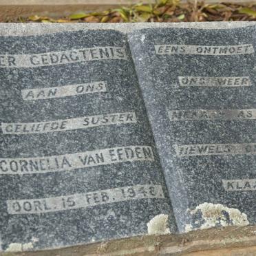 EEDEN Cornelia, van -1948