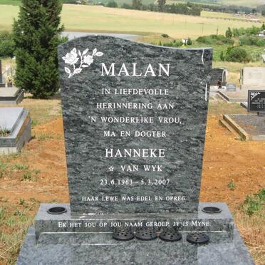 MALAN Hanneke VAN WYK 1963 - 2007