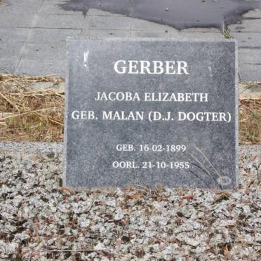 GERBER Jacoba Elizabeth nee MALAN 1899-1955