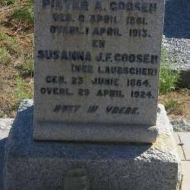 GOOSEN Pieter A. 1861-1913 &amp; Susanna J.F. LAUBSCHER 1864-1924 :: GOOSEN Aletta Catharina 1901-1905