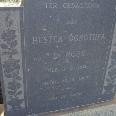 ROUX Hester Dorothea, le 1876-1967