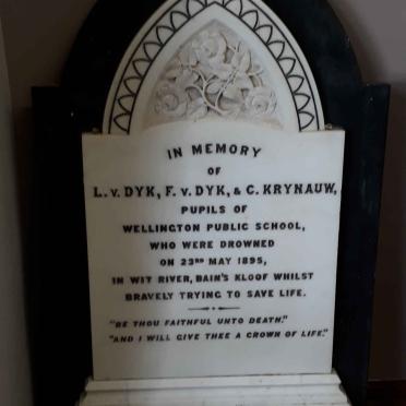 Western Cape, WELLINGTON, Wellington Museum, Single gravestone