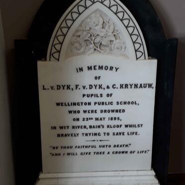 Western Cape, WELLINGTON, Wellington Museum, Single gravestone