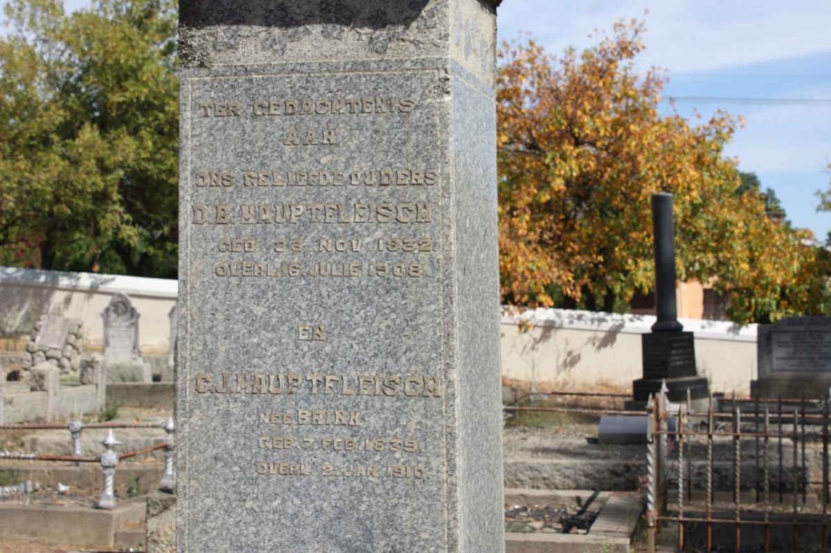 HAUPTFLEISCH D.B. 1832-1908 &amp; C.J. BRINK 1839-1910