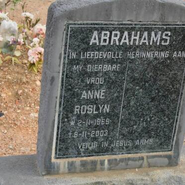 ABRAHAMS Anne Roslyn 1969-2003