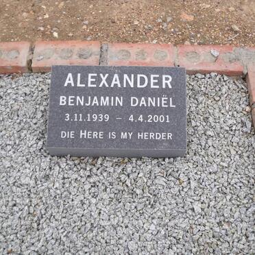 ALEXANDER Benjamin Daniël 1939-2001