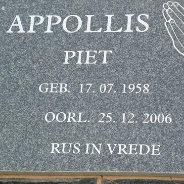 APPOLLIS Piet 1958-2006 :: APPOLLIS Haneli 1982-2006