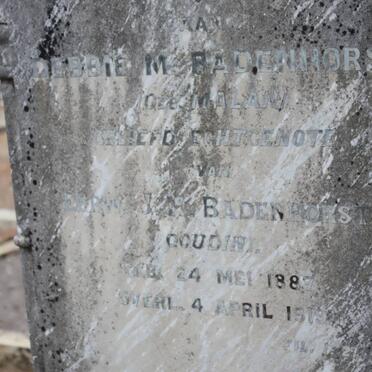 BADENHORST Debbie M. nee MALAN 1887-1919