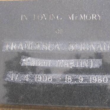 BLIGNAUT Francesca nee MARTIN 1908-1960