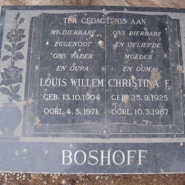 BOSHOFF Louis Willem 1904-1971 &amp; Christina E. 1925-1987