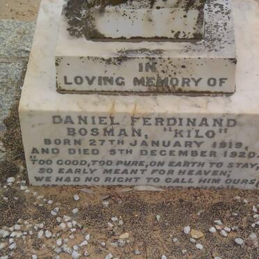 BOSMAN Daniel Ferdinand 1919-1920