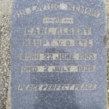 BYL Carl Albert Haupt, v.d. 1903-1939