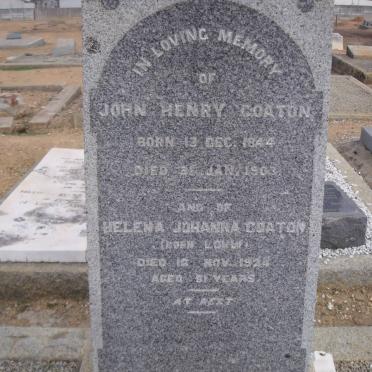 COATON John Henry 1844-1903 &amp; Helena Johanna LOUW -1924