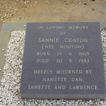 COATON Sannie nee MOUTON 1905-1983