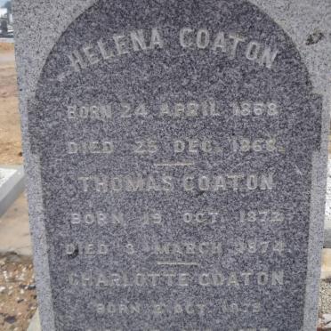 COATON Helena 1868-1868 :: COATON Thomas 1872-1874 :: COATON Charlotte 1879-