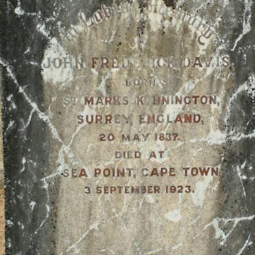 DAVIS John Frederick 1837-1923