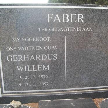 FABER Gerhardus Willem 1926-1997