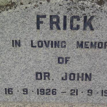 FRICK John 1926-1988