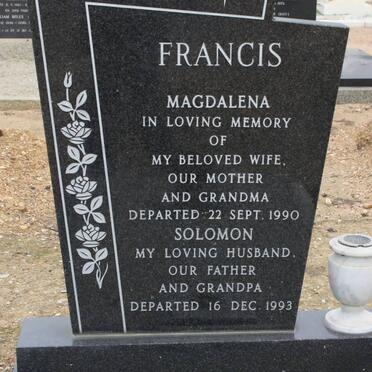 FRANCIS Solomon -1993 &amp; Magdalena -1990