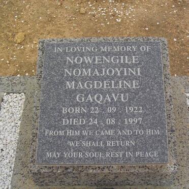 GAQAVU Nowengile Nomanjoyini Magdeline 1922-1997