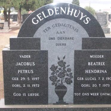 GELDENHUYS Jacobus Petrus 1897-1972 &amp; Beatrix Hendrina LUCAS 1900-1973
