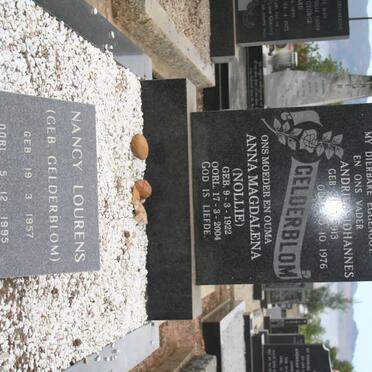 GELDERBLOM Andries Johannes 1913-1976 &amp; Anna Magdalena 1922-2004 :: LOURENS Nancy nee GELDERBLOM 1957-1995