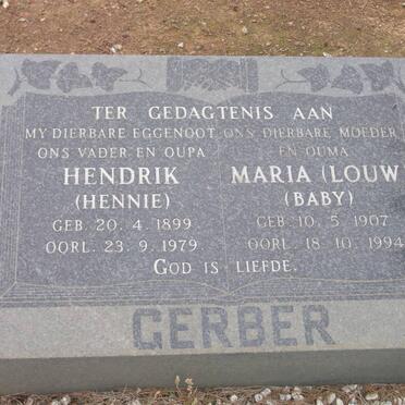 GERBER Hendrik 1899-1979 &amp; Maria LOUW 1907-1994