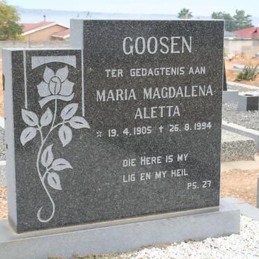 GOOSEN Maria Magdalena Aletta 1905-1994