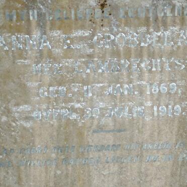 GROBBELAAR Anna E. nee LAMBRECHTS 1869-1919