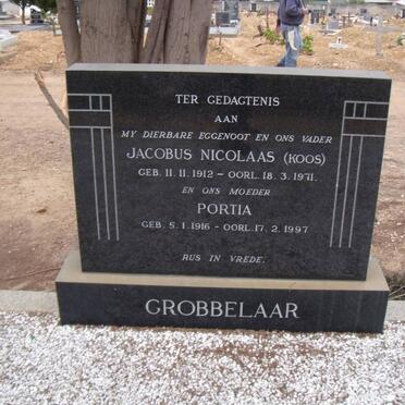 GROBBELAAR Jacobus Nicolaas 1912-1971 &amp; Portia 1916-1997