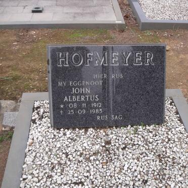 HOFMEYER John Albertus 1912-1985