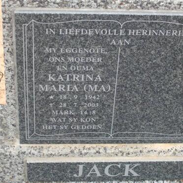 JACK Katrina Maria 1942-2003
