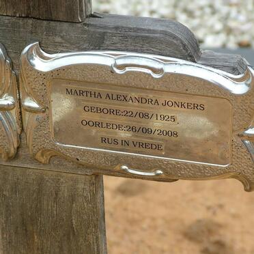 JONKERS Marthinus 1924-1998 &amp; Martha Alexandra 1925-2008
