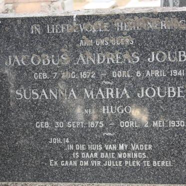 JOUBERT Jacobus Andreas 1872-1941 &amp; Suanna Maria HUGO 1875-1930