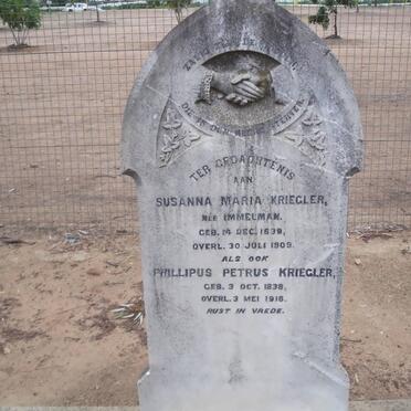 KRIEGLER Phillipus Petrus 1838-1918 &amp; Susanna Maria IMMELMAN 1838-1909