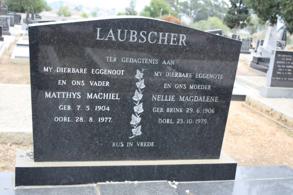 LAUBSCHER Matthys Machiel 1904-1977 &amp; Nellie Magdalene 1906-1975