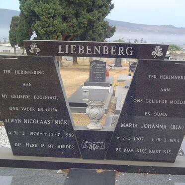 LIEBENBERG Alwyn Nicolaas 1906-1989 &amp; Maria Johanna 1907-1994