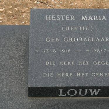 LOUW Hester Maria nee GROBBELAAR 1916-1992