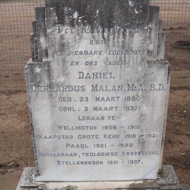 MALAN Daniel Gerhardus 1880-1937