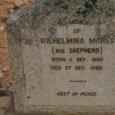 MARKS Wilhelmina nee SHEPHERD 1899-1926