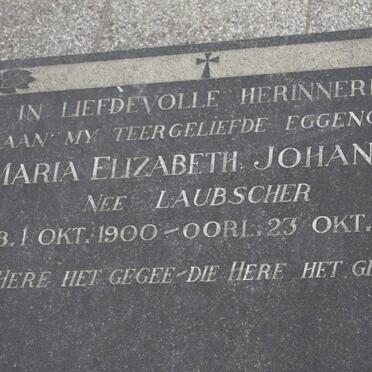 MALAN Maria Elizabeth Johanna nee LAUBSCHER 1900-1930