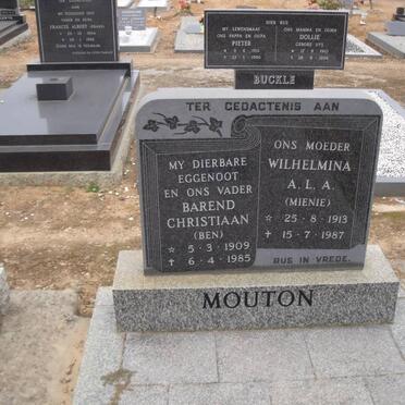 MOUTON Barend Christiaan 1909-1985 &amp; Wilhelmina A.L.A. 1913-1987