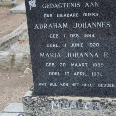 MULLER Abraham Johannes 1864-1920 &amp; Maria Johanna E. 1885-1971