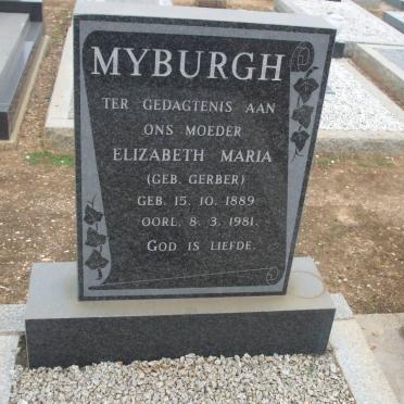 MYBURGH Elizabeth Maria nee GERBER 1889-1981