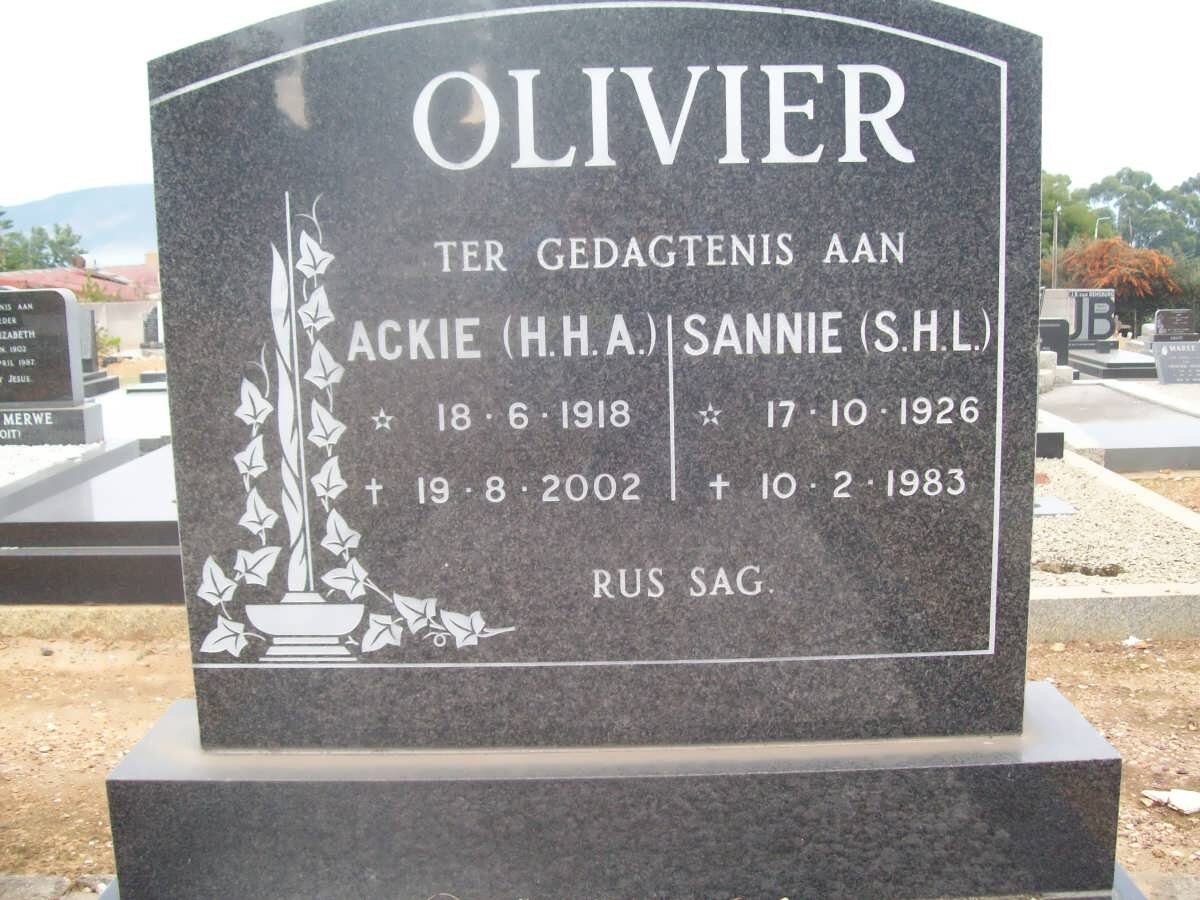 OLIVIER H.H.A. 1918-2002 &amp; S.H.L. 1926-1983