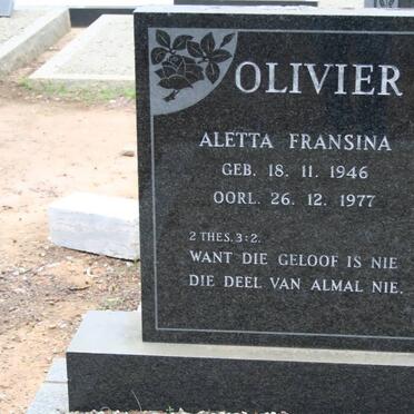 OLIVIER Aletta Fransina 1946-1977